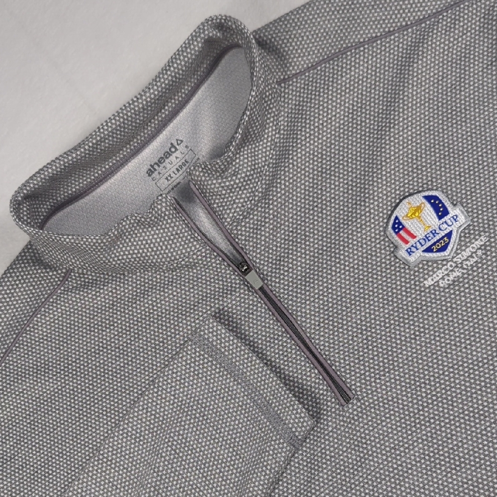 Ahead Casuals 2023 Ryder Cup‎ Mens Quarter Zip Pullover Size XXL Gray